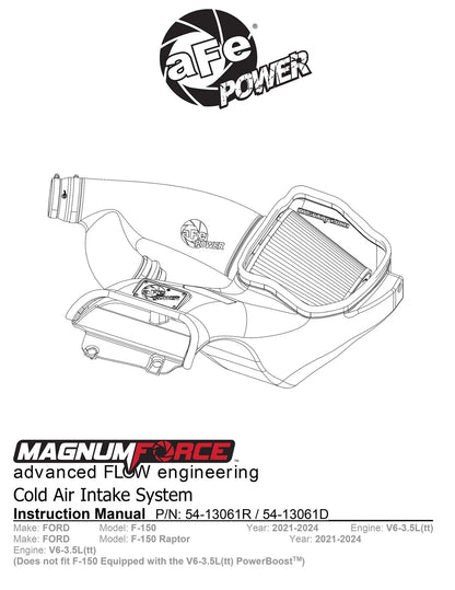 aFe MagnumFORCE Stage-2 Pro DRY S Intake | Ford F-150 V6-3.5L (21) (54-13061D)