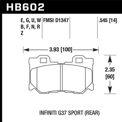 Hawk HPS Brake Pads - Rear | 2009-2012 Infiniti G37X (HB602F.545)