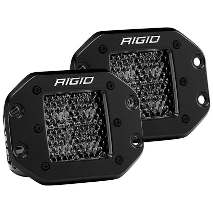 Rigid Industries Rigid D-Series Pro Midnight Light - Spot Diffused / Flush / Pair (RIG212513BLK)