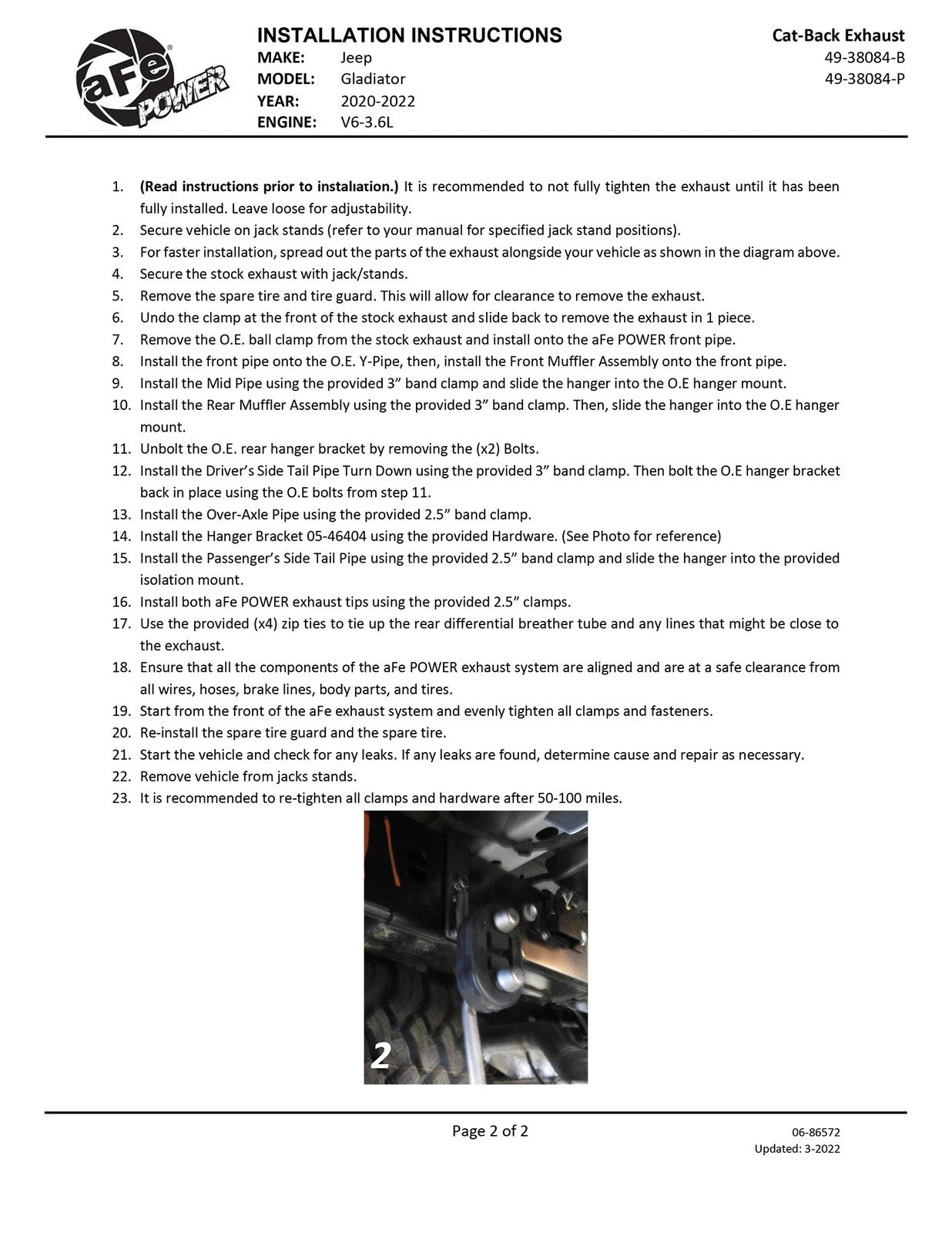 aFe Vulcan 3-3in-2-1/2in SS Cat-Back w/ Black Tips | Jeep Gladiator V6-3.6L (49-38084-B)