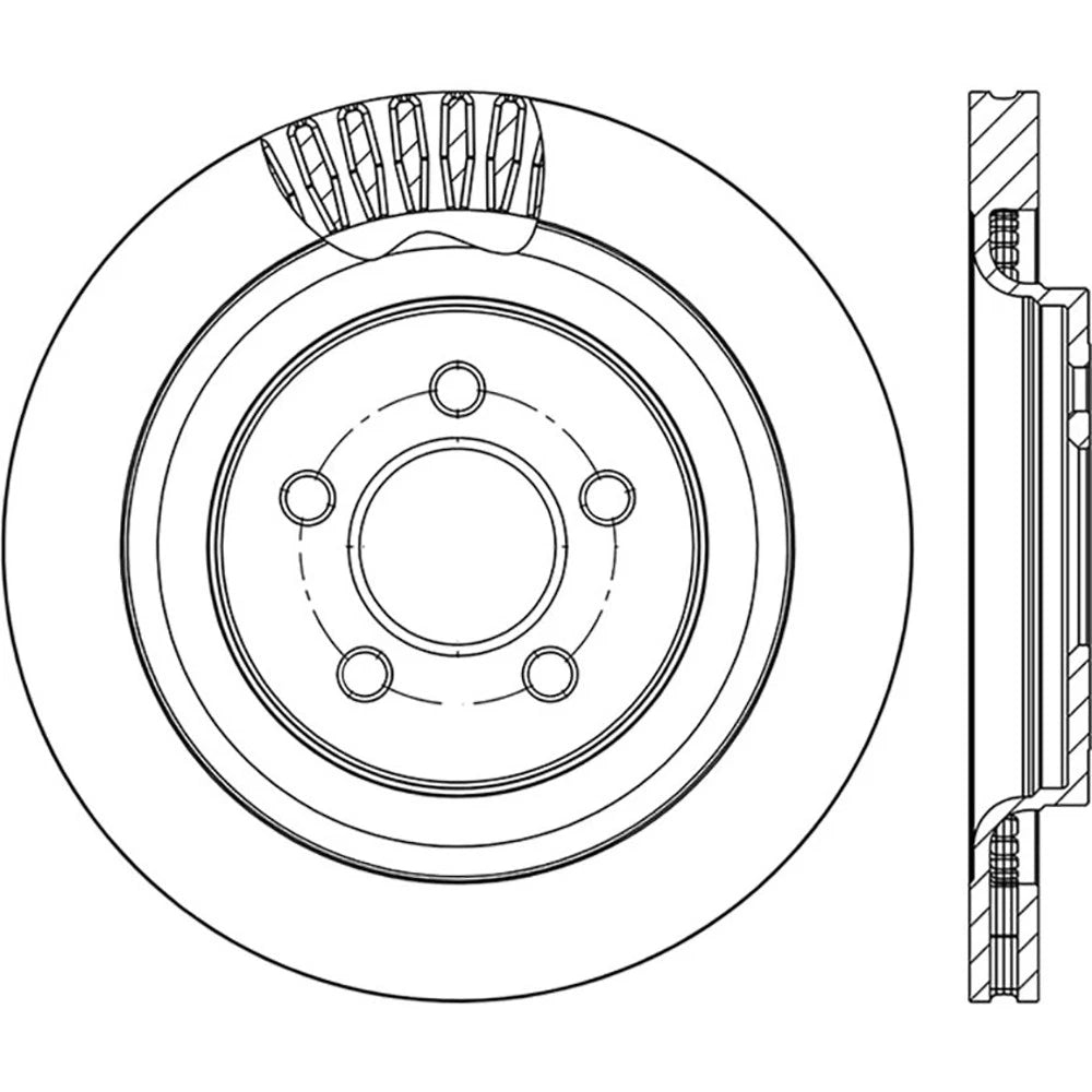 Stoptech BBCs Rear Slotted Brake Rotor | 2015 Ford Mustang GT (126.61109SL)