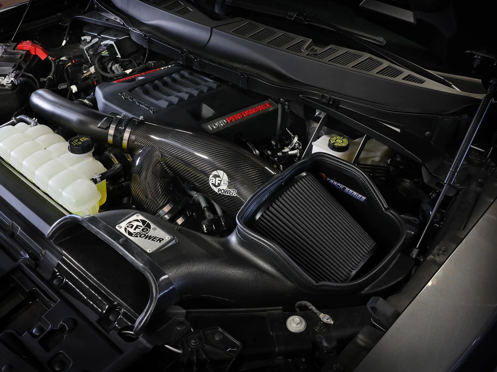 aFe Track Series CF Cold Air Intake 21-24 Ford F150 Raptor | Fit 2018-2026 Ford/Lincoln (57-10031K)
