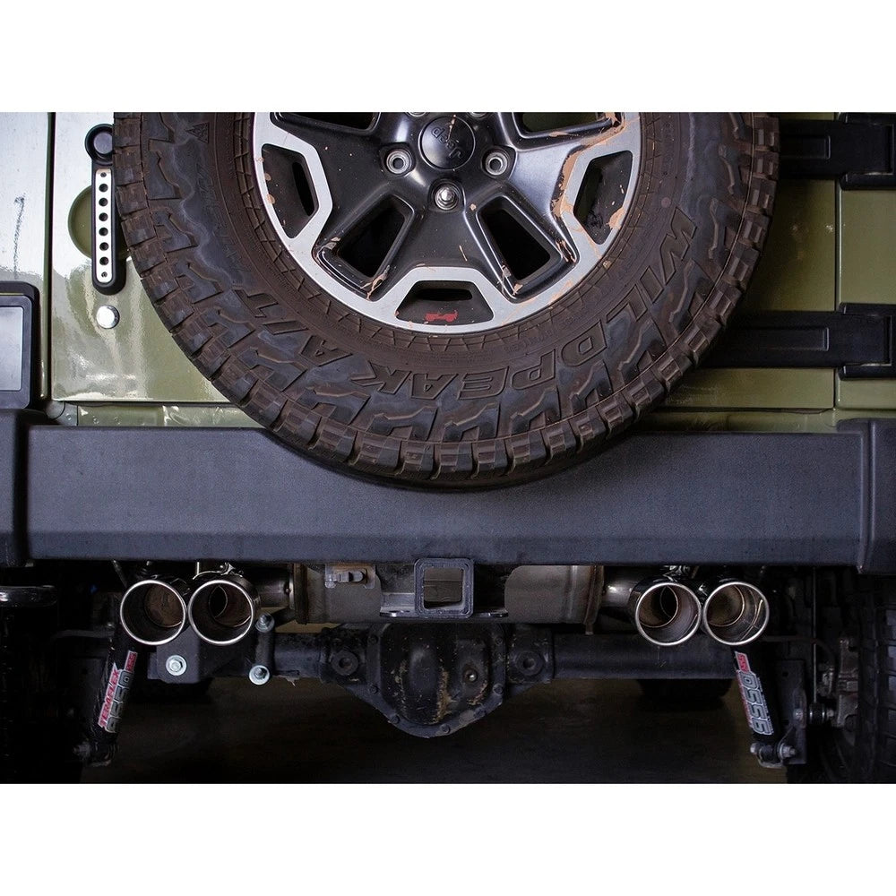 aFe 2.5in SS Axle-Back Exhaust Polished | Jeep Wrangler JK V6 3.6L/3.8L (07-18) (49-48086-P)