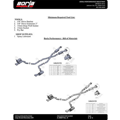 Borla ATAK Cat-Back Exhaust System | Jeep Grand Cherokee SRT (15-21) 6.4L V8 AWD (140633CB)