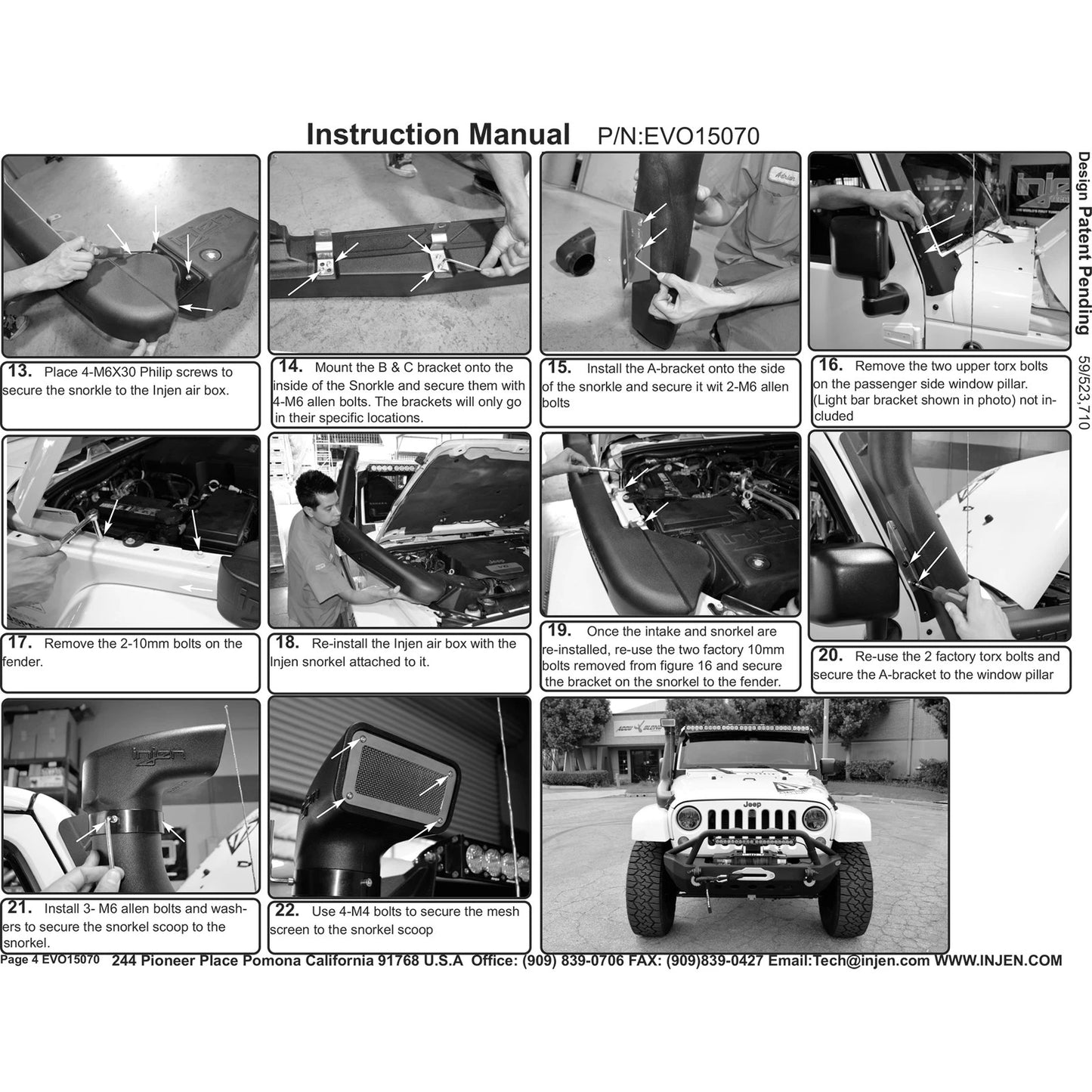 Injen Deep Water Crossing Snorkel | Jeep Wrangler (JK) 3.6L V6 (EVO15070)