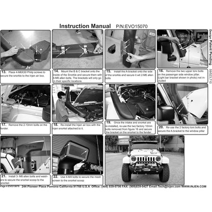 Injen Deep Water Crossing Snorkel | Jeep Wrangler (JK) 3.6L V6 (EVO15070)