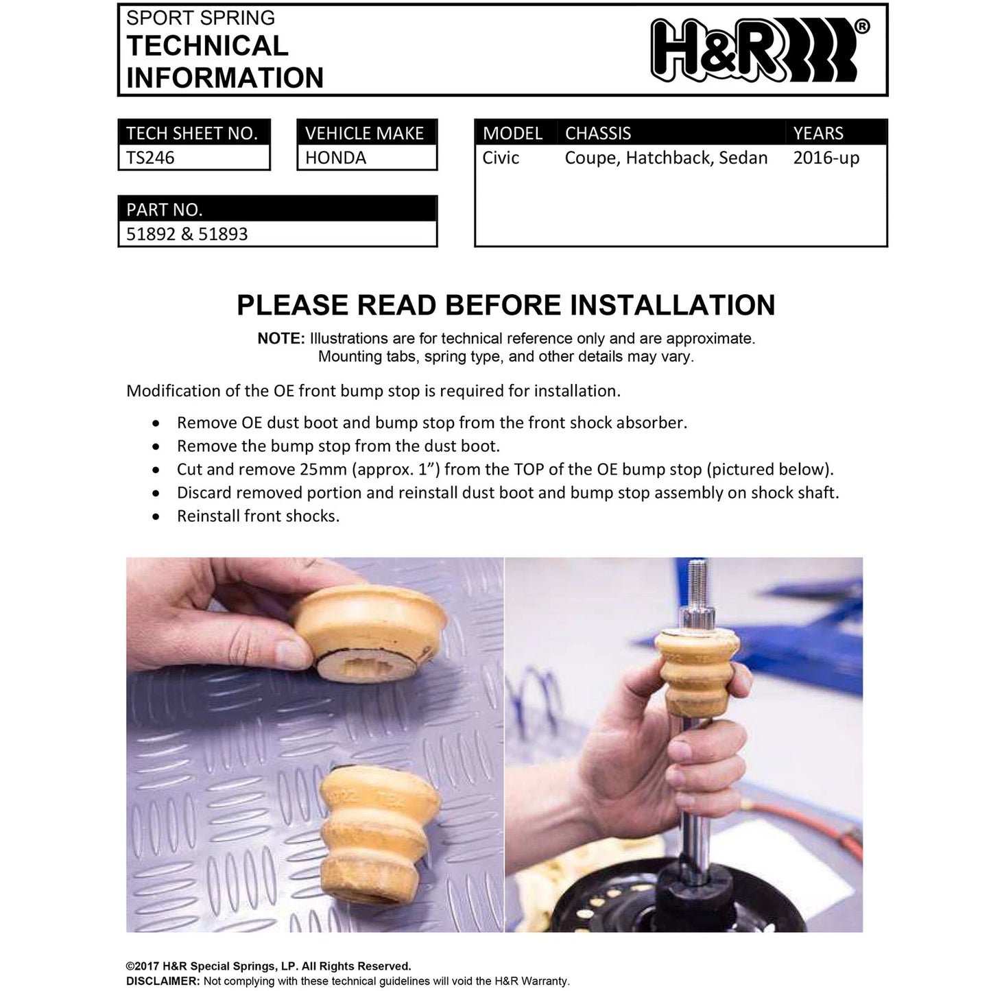 H&R Sport Spring Kit | Honda Civic Coupe/Sedan/Hatchback (16-21) (51892)