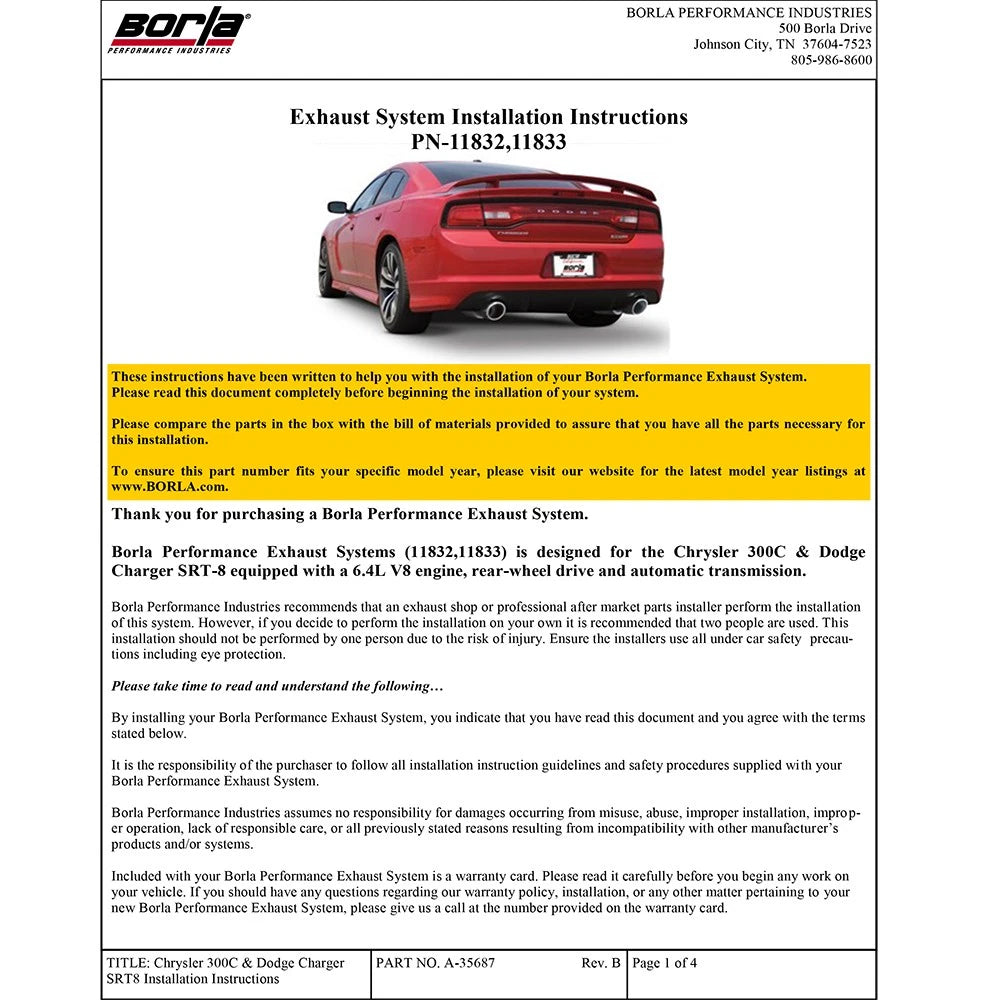 Borla Axle-Back Exhaust System - ATAK | Multiple Fitments (11833)