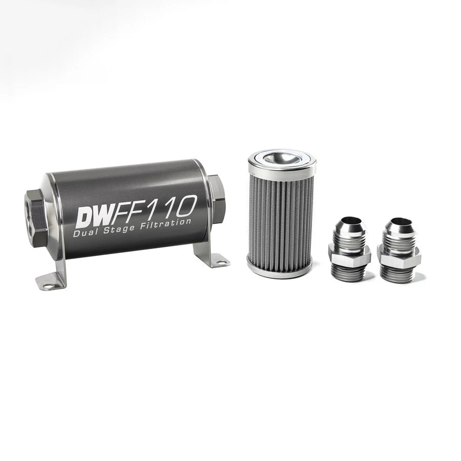 Deatschwerks Universal 100 Micron 110mm Fuel Filter Kit (8-03-110-100K-10/-38/-516/-6/-8)