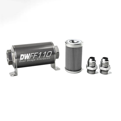 Deatschwerks Universal 100 Micron 110mm Fuel Filter Kit (8-03-110-100K-10/-38/-516/-6/-8)