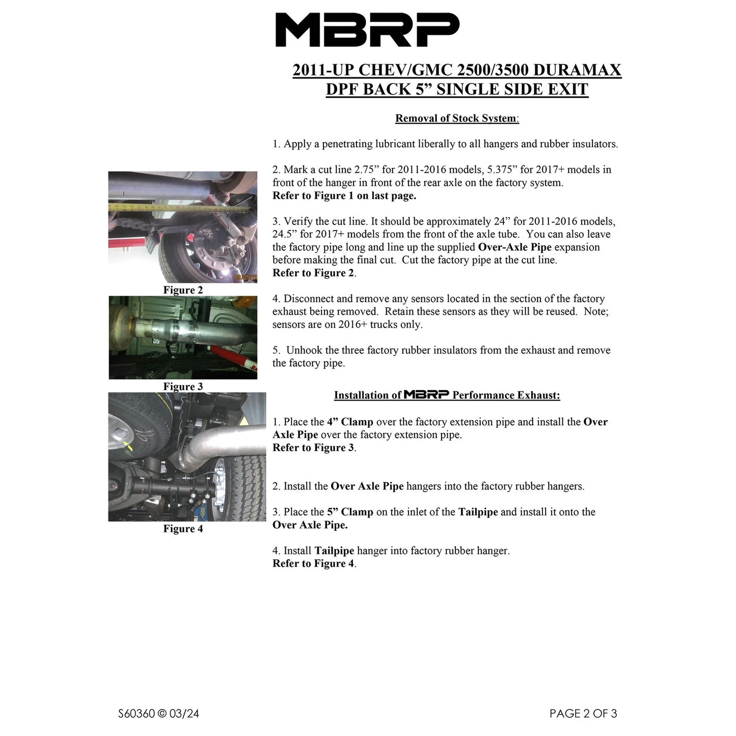 MBRP 5in Filter Back Single Side Exit T409 Exhaust System | Chevy/GMC 2500/3500 (11-18) (S60360409)
