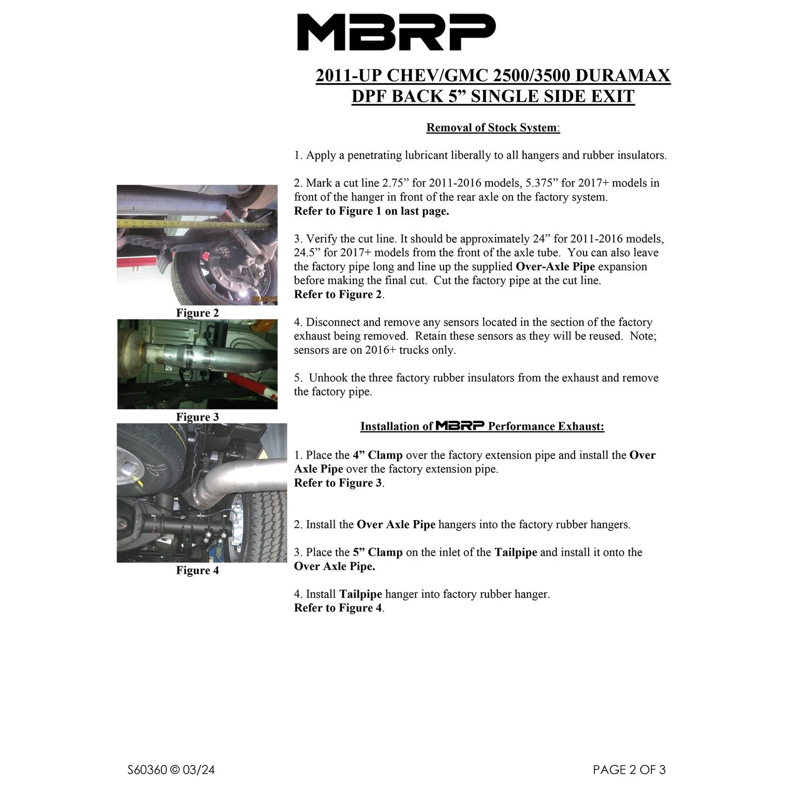 MBRP 5in Filter Back Single Side Exit T409 Exhaust System | Chevy/GMC 2500/3500 (11-18) (S60360409)