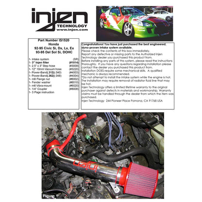 Injen Polished Short Ram Intake | 1992-1995 Honda Civic (IS1520P)