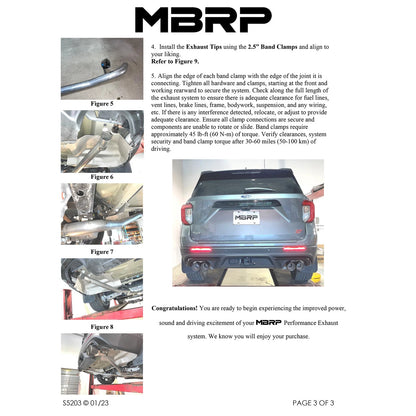 MBRP 2.5in Dual Rear Exit Axle Back w/ Quad CF Tips | Explorer ST 20-21 (S52033CF)