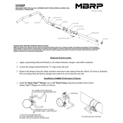 MBRP 3in Cat-Back Single Side AL P Series Exhaust | Ford F150 EC/CC-SB (04-08) (S5200P)