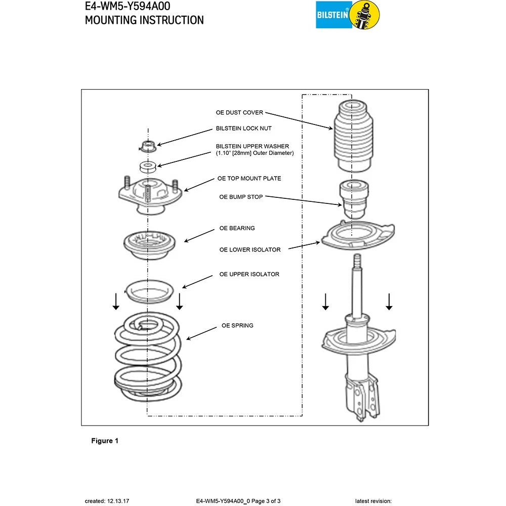 Bilstein B4 OE Replacement Suspension Strut Assembly for 2007-2010 Saturn Outlook