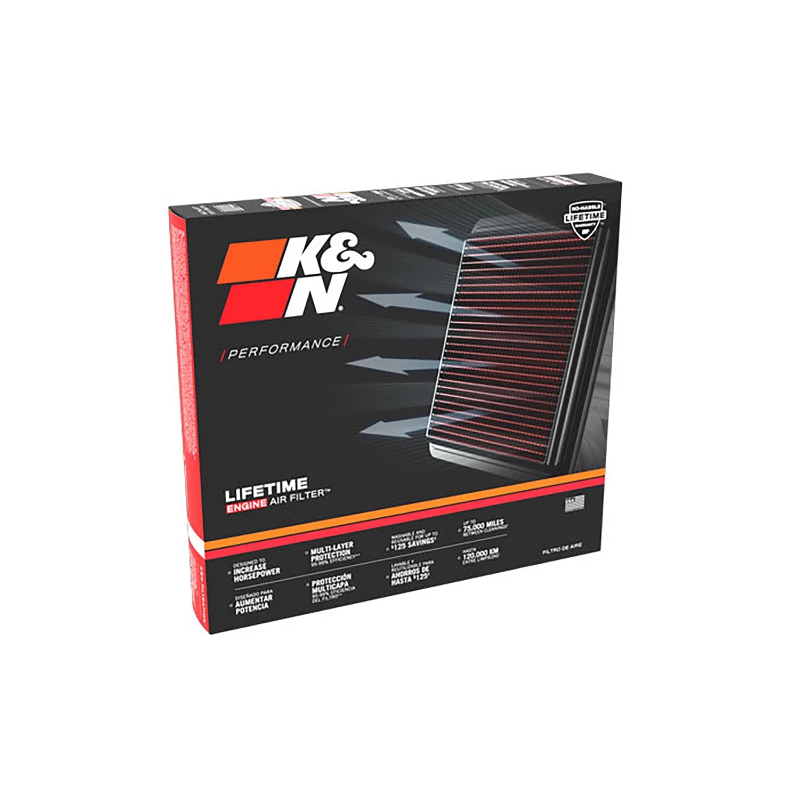 K&N 33-5127 High Flow Performance Air Filter for 21-23 Jeep Wrangler JL 6.4L V8