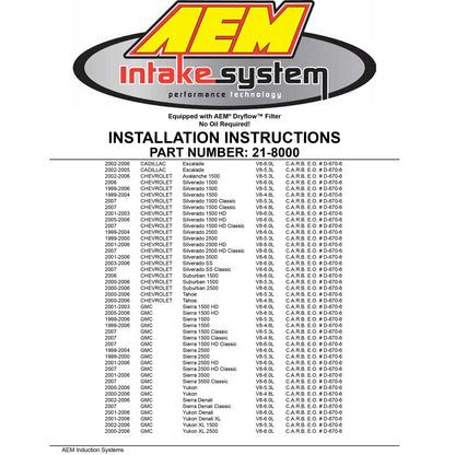 AEM Brute Force Intake | Chevy/GMC 5.3/6.0L (99-06) (21-8000DC)