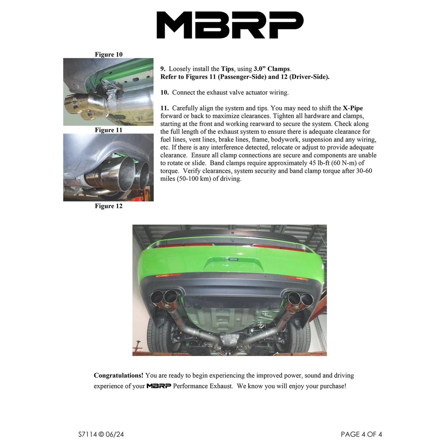 MBRP Race Series 3in Cat-Back D&S Exhaust w/ Quad Tips | Dodge Challenger 16+ (S7114AL)