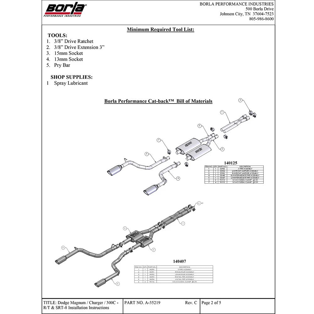 Borla Cat-Back Exhaust System - ATAK | Multiple Fitments (140407)