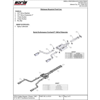 Borla Cat-Back Exhaust System - ATAK | Multiple Fitments (140407)