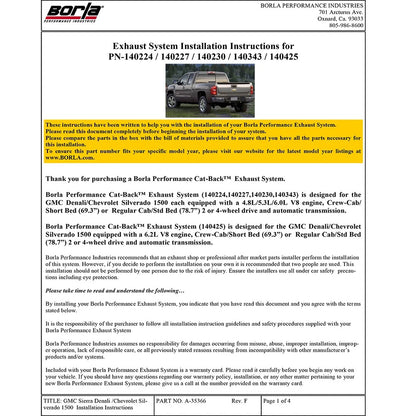 Borla Cat-Back Exhaust System - Touring | Multiple Fitments (140343)