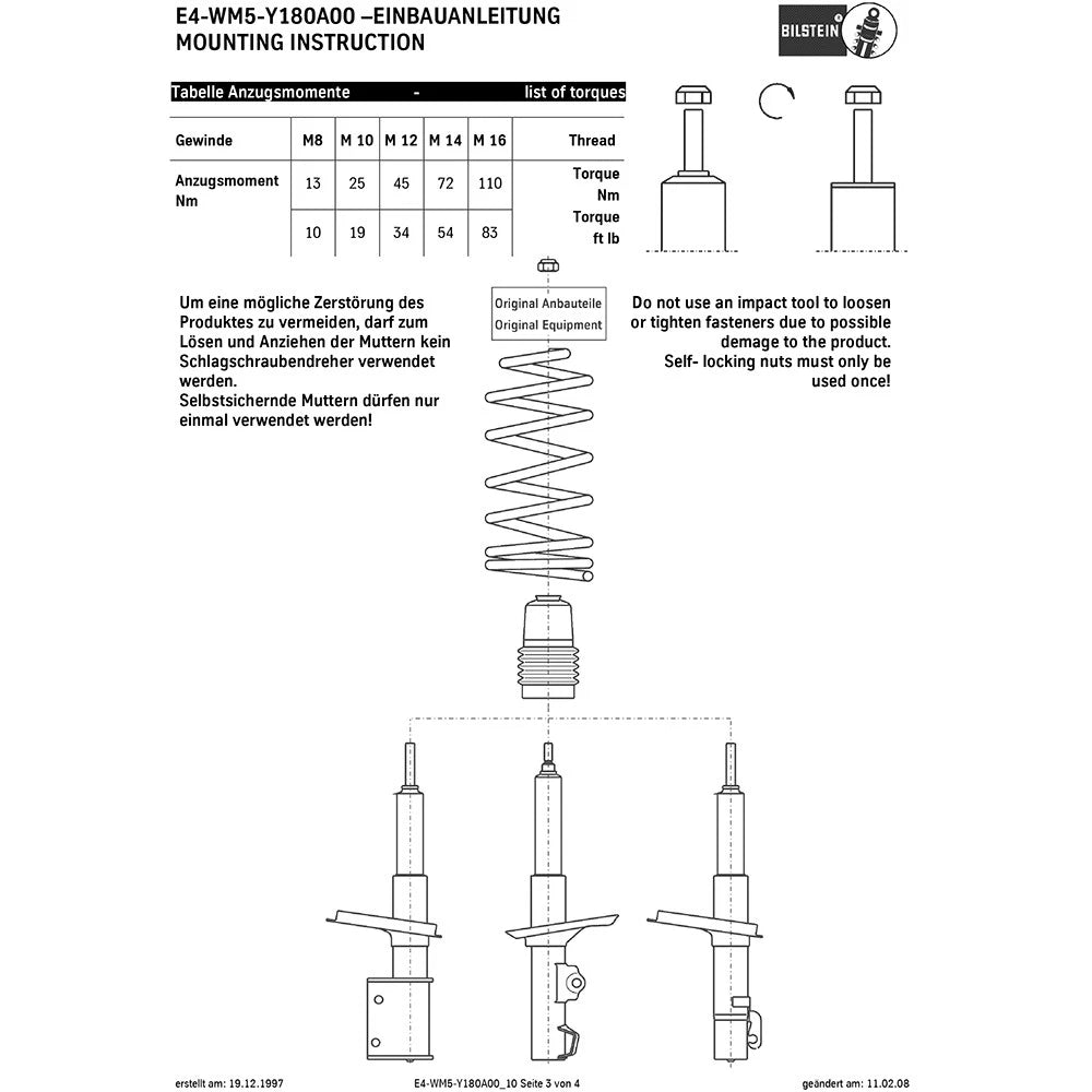 Bilstein B8 Performance Plus Suspension Strut Assembly for 1999-2004 Porsche 911
