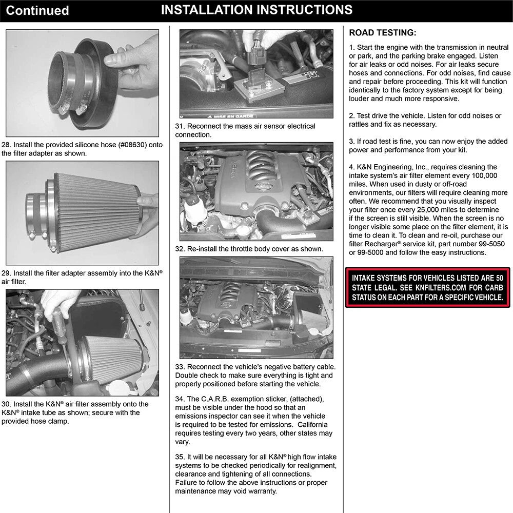 K&N Performance Intake Kit | Nissan Titan/Pathfinder V8-5.6L (57-6012)