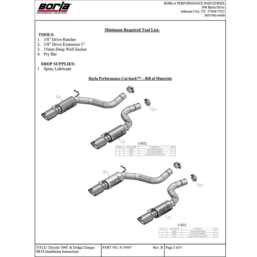 Borla Axle-Back Exhaust System - ATAK | Multiple Fitments (11833)