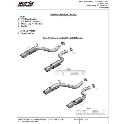 Borla Axle-Back Exhaust System - ATAK | Multiple Fitments (11833)