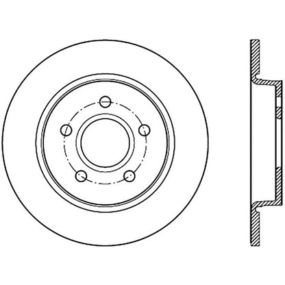 StopTech 127.61099R Rear Right Drilled Disc Brake Rotor for 2012-2018 Ford Focus