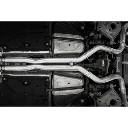 MBRP 3in Cat-Back Dual Split Rear Exhaust | Ford Mustang GT 5.0L (24+) Quad Black Tips (S7280BLK)