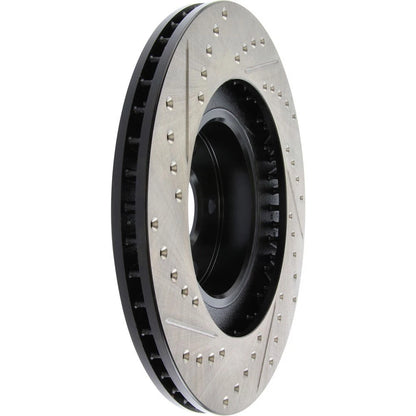 StopTech Slotted & Drilled Left Front Rotor | Subaru WRX (02-10) (127.47018L)