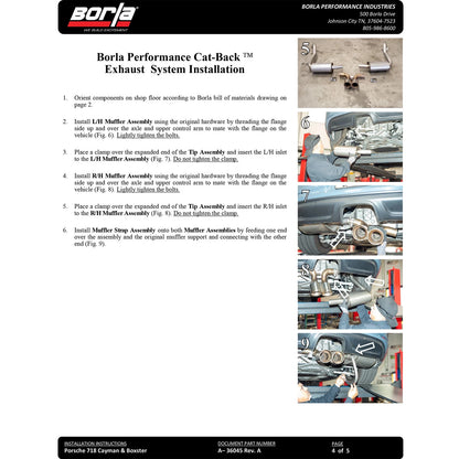 Borla 2.25" S-Type Exhaust | Porsche Cayman/Boxster 718 (17-22) (140817)