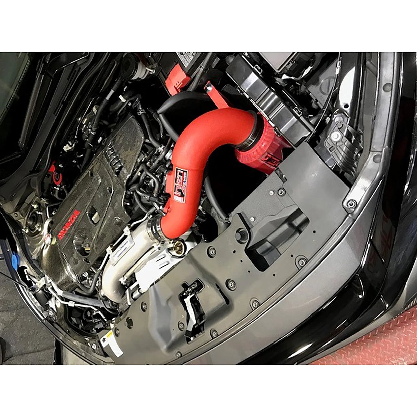 Injen 17-19 Honda Civic Type R 2.0T Wrinkle Red Short Ram Air Intake | Honda Civic Type R FK8 (16-22), Civic X (16-22), Acura RDX (18-26) (SP1583WR)
