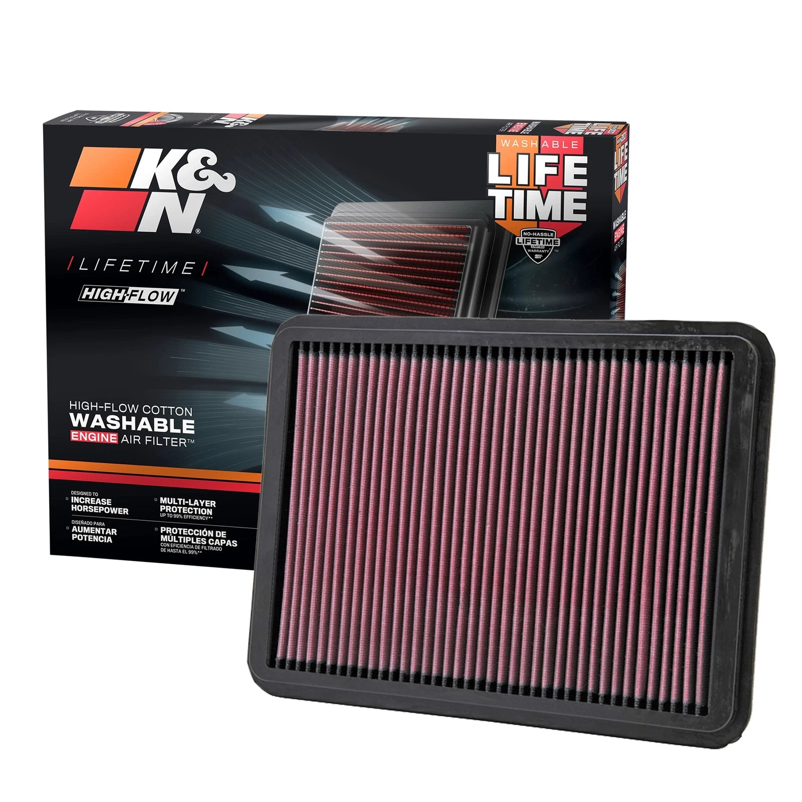 K&N Engineering Drop In Air Filter Lexus GX470/Toyota 4Runner/Sequoia/Tundra (33-2144)