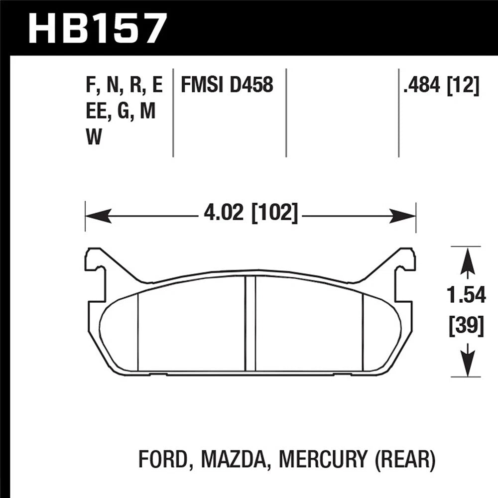 Hawk Performance HPS Street Rear Brake Pads | 1990-1993 Mazda Miata (HB157F.484)