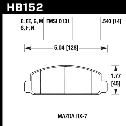 Hawk Performance Street Front Brake Pads | Mazda RX-7 (HB152F.540)