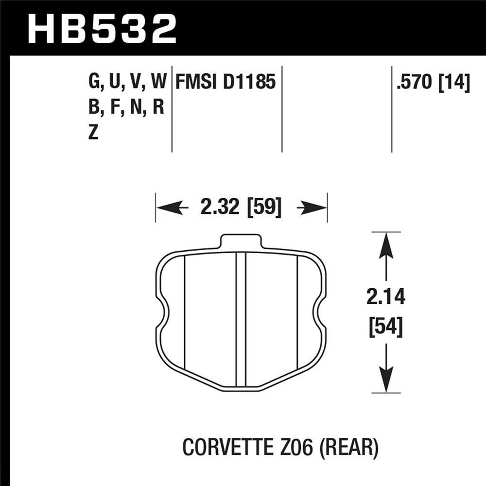 Hawk Performance HPS Rear Brake Pads | 2006-2013 Chevrolet Corvette (HB532F.570)