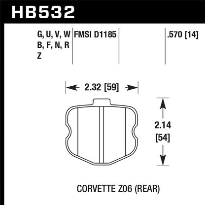 Hawk Performance HPS Rear Brake Pads | 2006-2013 Chevrolet Corvette (HB532F.570)