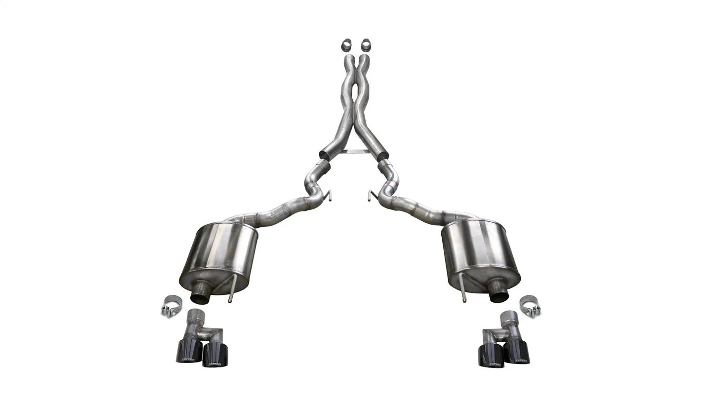 CORSA Xtreme/Sport 3.0 in Cat-Back Exhaust 2018-23 Mustang GT Convertible (21048BLK)