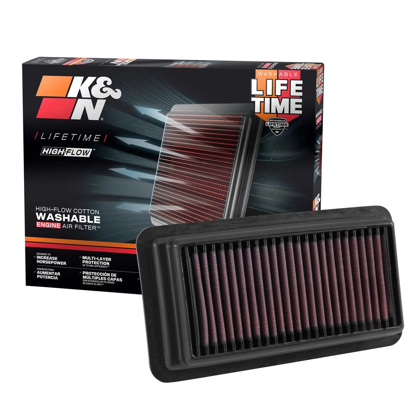 K&N Replacement Drop-In Air Filter | Multiple Fitments (33-5044)