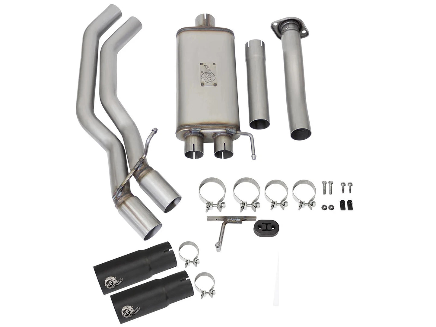aFe 3in to 2.5in SS Cat-Back Exhaust w/ Black Tip | Ford F-150 EcoBoost V6/V8 (15-16) (49-43081-B)