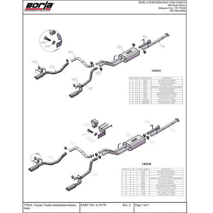 Borla Cat-Back Exhaust System - Touring | Multiple Fitments (140638)