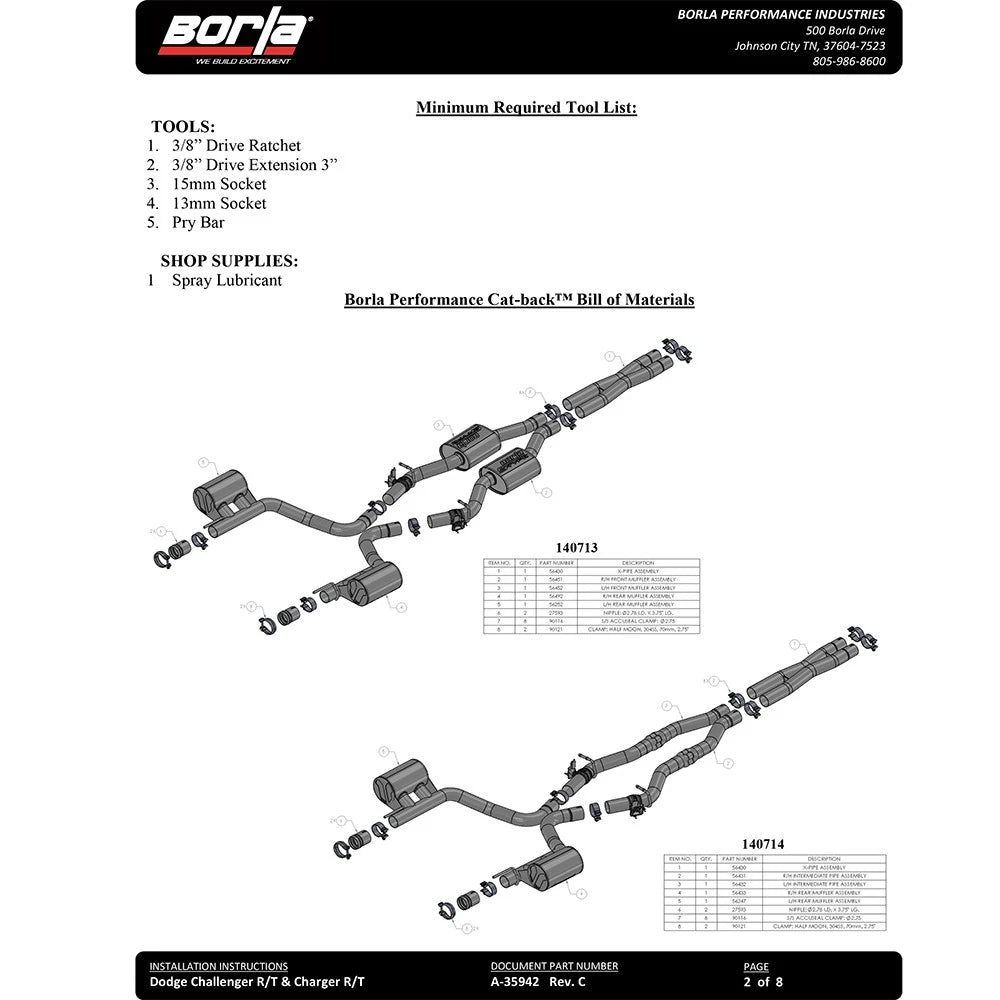 Borla Cat-Back Exhaust System - ATAK | Multiple Fitments (140723)
