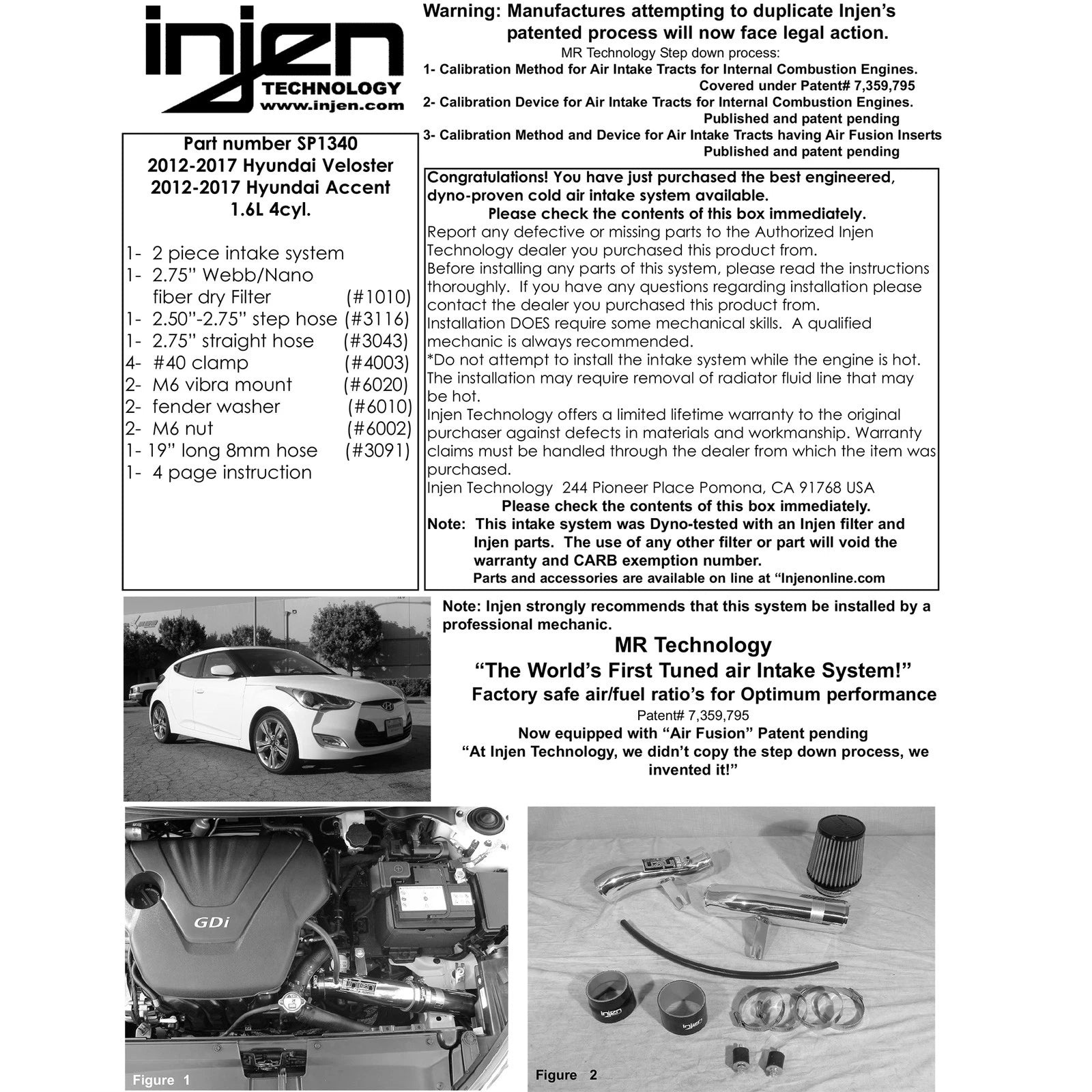 Injen Polished Cold Air Intake System | Hyundai Veloster 1.6T 4cyl (13-17) (SP1340P)