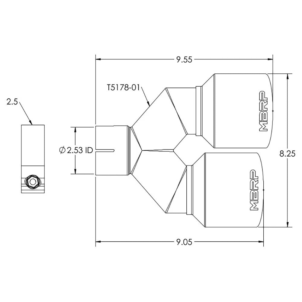 MBRP Single Wall Angle Cut Dual 4-Inch Outlet | Universal (T5178)