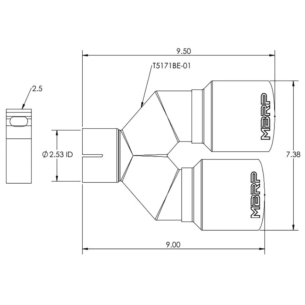 MBRP Single Wall Angle Cut Dual 3.5-Inch Outlet | Universal (T5171BE)