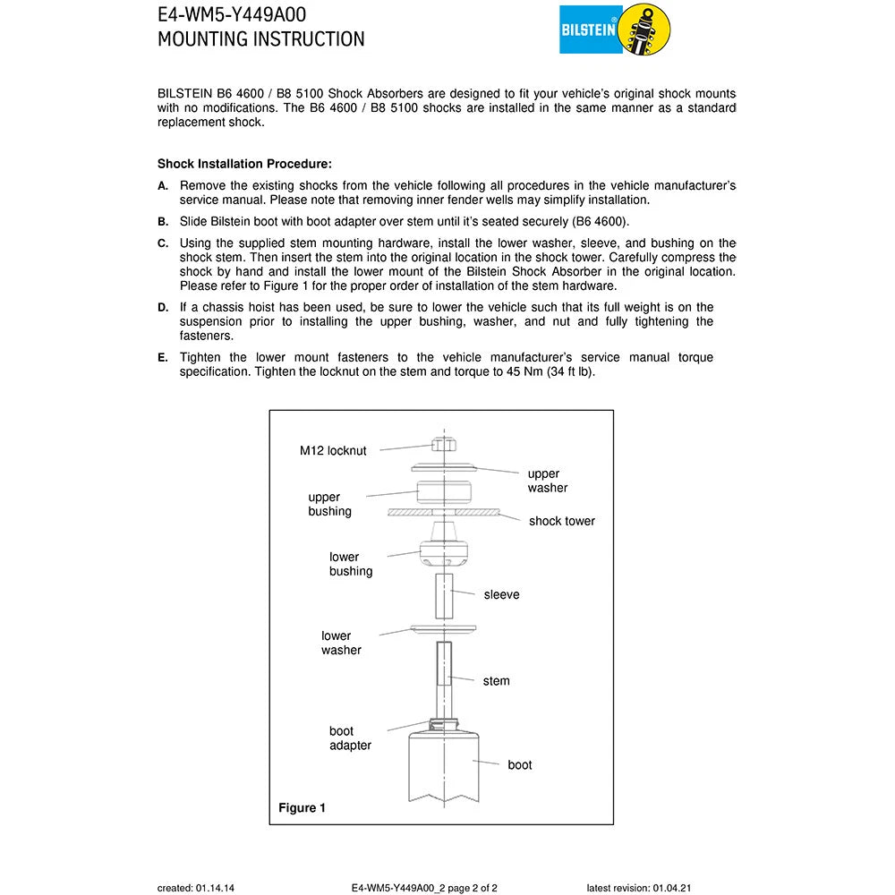 Bilstein 19-20 Ram 3500 B6 4600 Front Shock