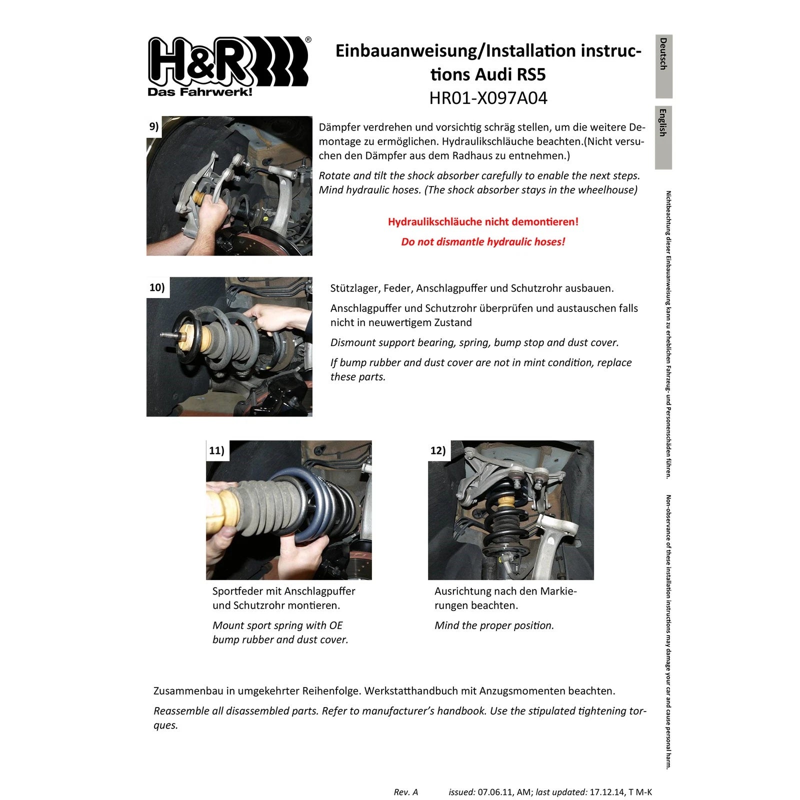 H&R Sport Spring Kit | Audi RS5 Coupe AWD (13-15) (29059-2)